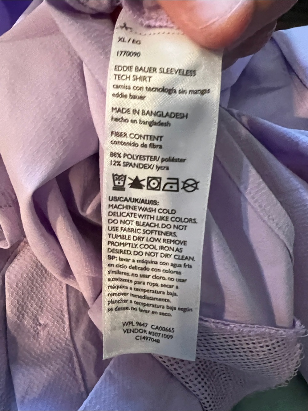 Eddie Bauer Sleeveless Button-Front Shirt in Light Lavender H293 - Picture 12 of 12